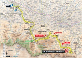 Tour de France 2025 – stage 14 map